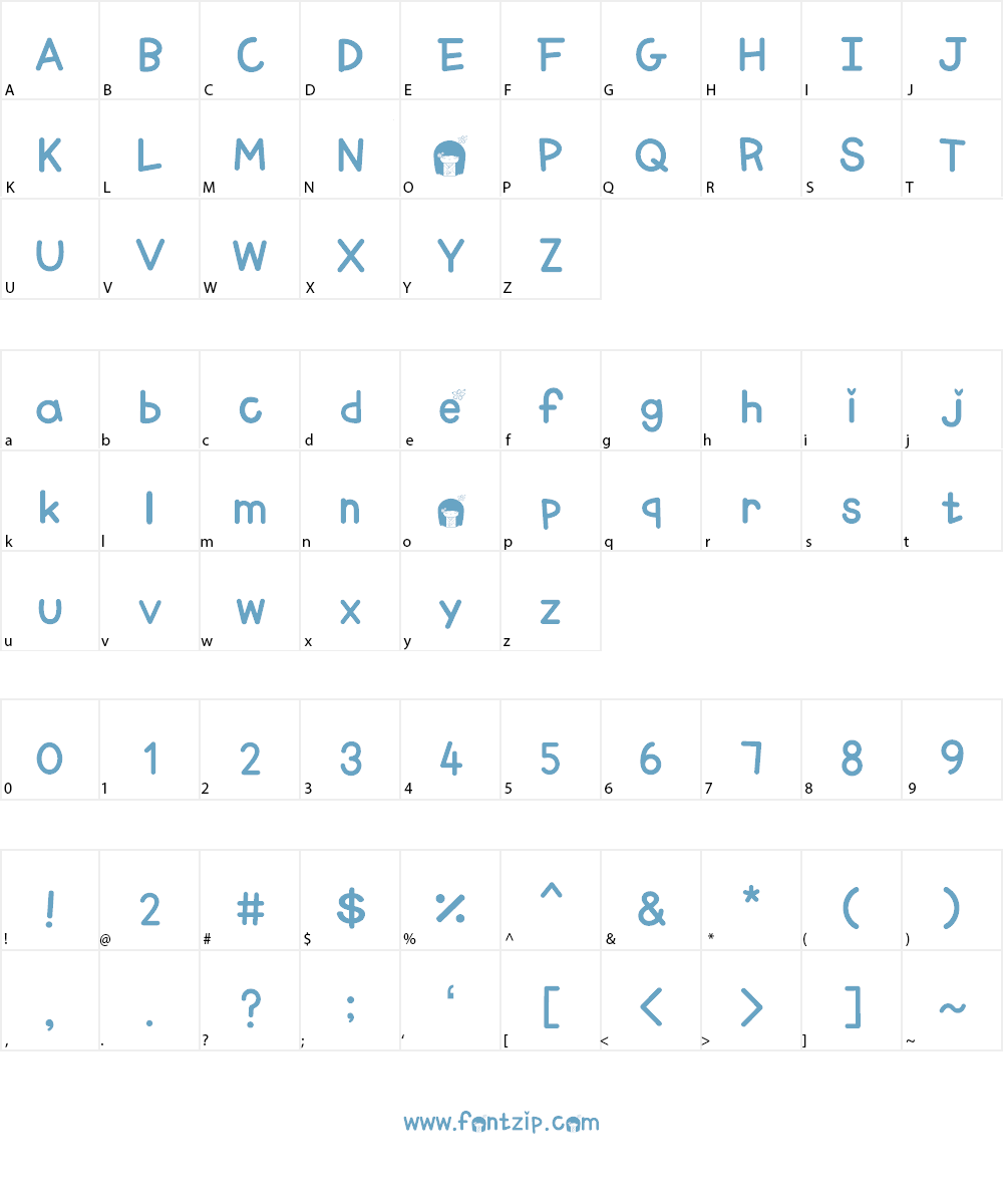 HURabbit142 Font Character